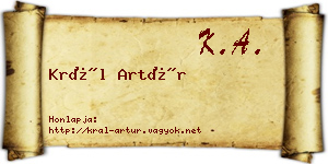Král Artúr névjegykártya